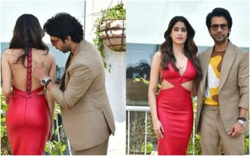Mr & Mrs Mahi: Rajkummar Rao Shows 'Cricket Balls' On Janhvi Kapoor's Red Hot Dress And It Is Absolutely Creative - WATCH 
