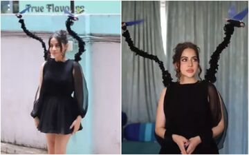 WOW! Uorfi Javed Impresses Netizens With Her Creativity In THIS Stunning Black Rotating Bird Dress - WATCH VIDEO 