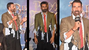 “Gareeb Lag Raha Hai”: Akshay Kumar Trolled For Torn Outfit At Bhooth Bangla Trailer Launch In Mumbai 