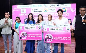 Saher Bhamla, Bhumi Pednekar And Smt. Amruta Fadnavis Launch Bhamla Foundation’s #DriveHerFuture: Pink E‑Rickshaw Initiative Links Women’s Livelihoods With Clean Mobility 