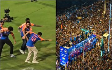 World Champions Team India's Victory Parade: Rohit Sharma-Virat Kohli's Dance; Massive Crowd Outside Wankhede - Here Are Some Special Moments For Fans! 