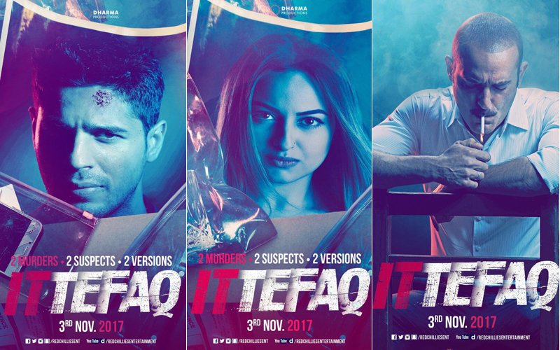 Sidharth Malhotra, Sonakshi Sinha & Akshaye Khanna Up The Thrill Quotient In Ittefaq's Latest Posters