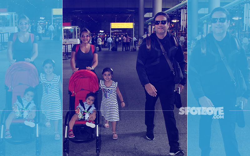 Fardeen Khan With Kids & Wife At Mumbai Airport- Picture Perfect, Aren't They?