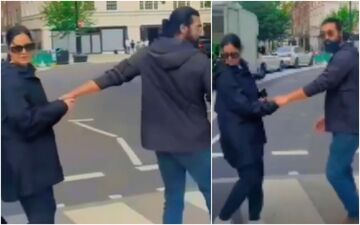 Katrina Kaif Angrily Pulls Hubby Vicky Kaushal As She Spots Fan Recording Their Leisure Walk; Netizens Say, ‘She Looks Pissed, Understandably So’ 