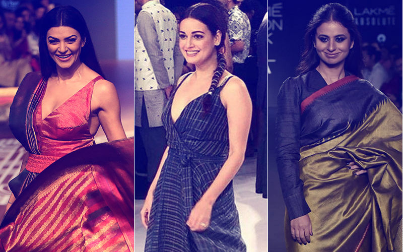 Lakme Fashion Week 2018: दूसरे दिन रैंप पर दिखा सुष्मिता सेन, दिया मिर्जा और रसिका दुग्गल का जलवा