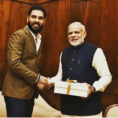 yuvraj singh with pm modi