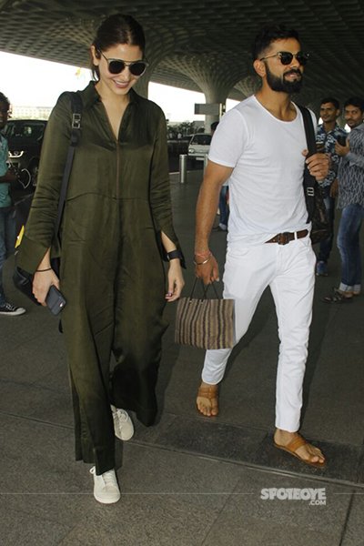 Anushka Sharma and Virat Kohli at Mumbai airport