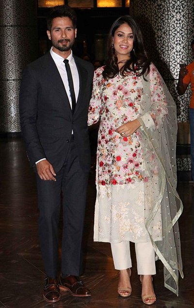 shahid kapoor and mira rajput at preity zinta wedding