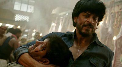 srk in a fight scene from raees