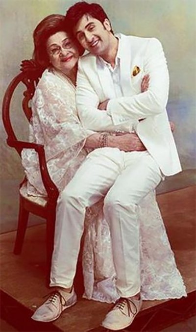 ranbir kapoor with grandmother krishna kapoor