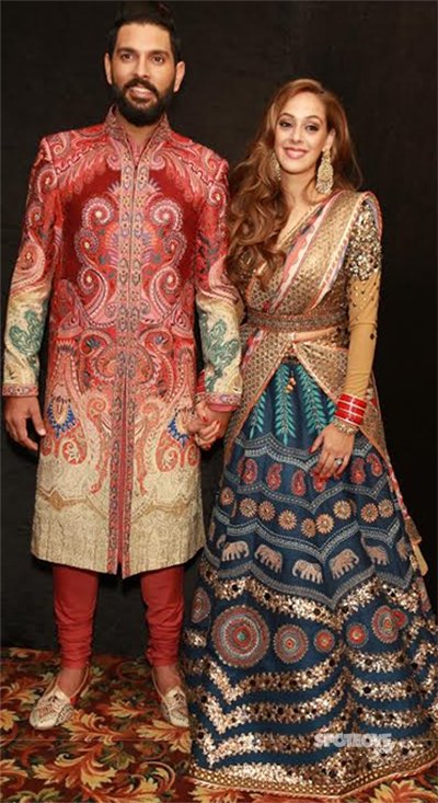 yuvraj singh and hazel keech wedding pics