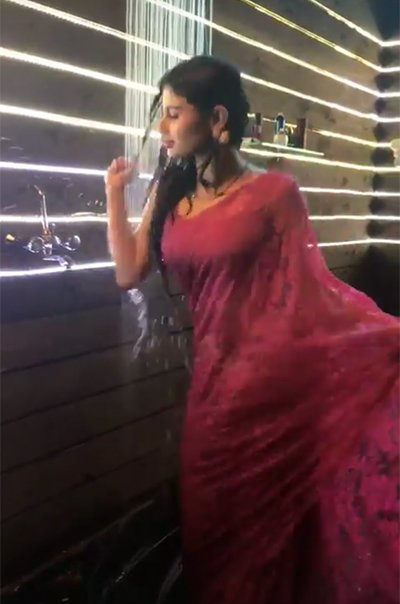 mouni roy in the shower