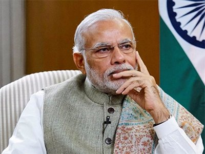 pm narendra modi engrossed