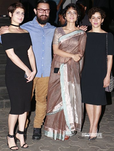 aamir khan sanya malhotra and fatima sana sheikh and kiran rao dangal screening