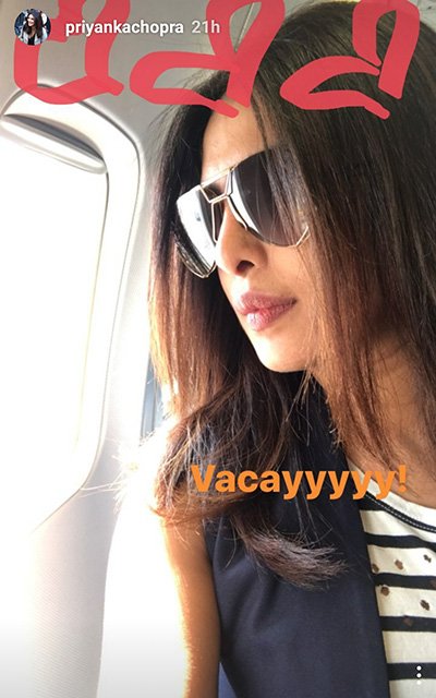 priyanka chopra on her way to goa to ring in the new year