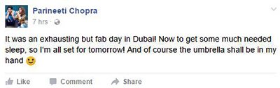 parineeti chopra post an indirect apology on facebook regarding the unbrella fiasco