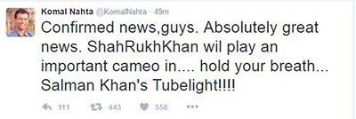 komal nahta tweet on tubelight