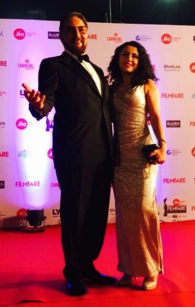 kabir bedi and wife parveen dusanj at 6 2 nd filmfare awards