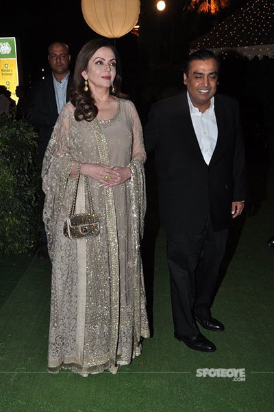 tina and mukesh ambani at ronnie screwala daughter wedding