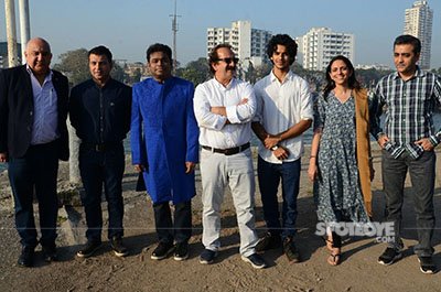 ishaan a r rahman and others on the sets of ishaans debut film