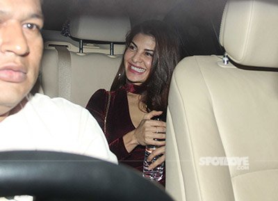 jacqueline fernandez snapped at karan johars valentines party