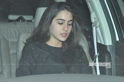 sara ali khan snapped at karan johars valentines party