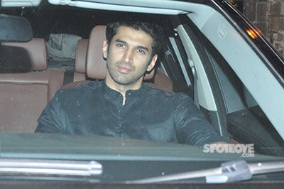 aditya roy kapur snapped at karan johars valentines party