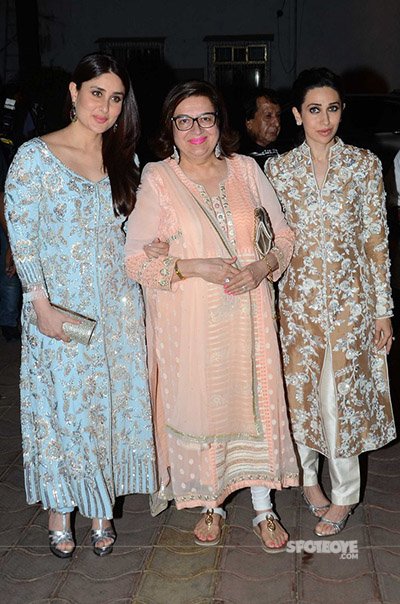 kareena karisma and mother babita at randhir kapoors 70th birthday celebrations