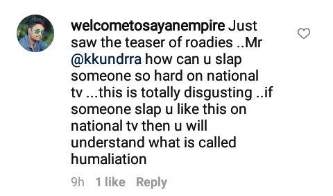 welcometosayanempire criticizes karan kundra for slapping a contestant on national television roadies rising