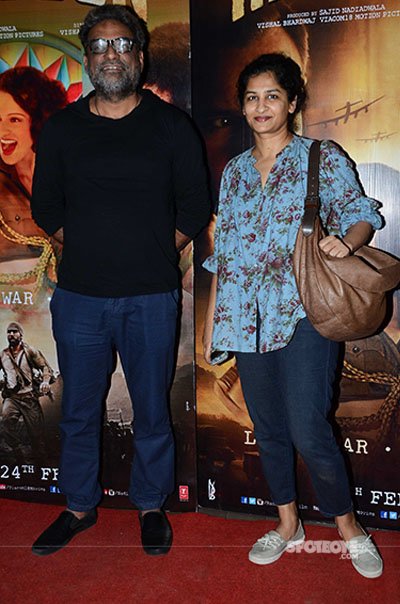 r balki and gauri shinde at the special screening of rangoon held for bollywood filmmakers