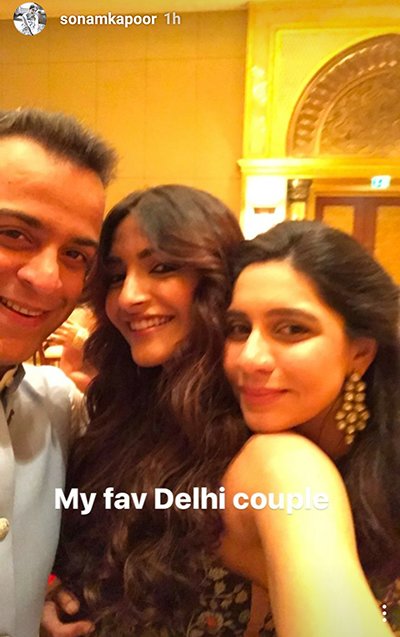 sonam kapoor with her favourite delhi couple