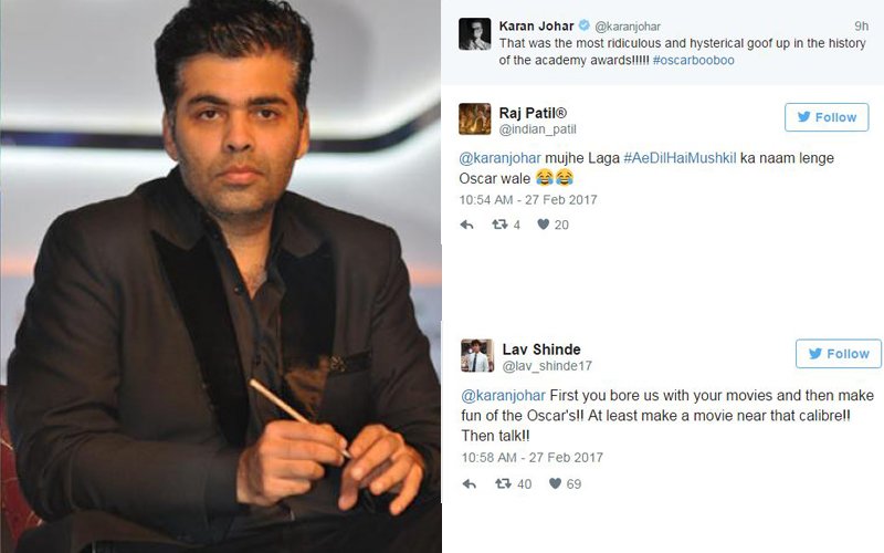 Karan Johar Disses The Oscars, Gets Trolled Instead