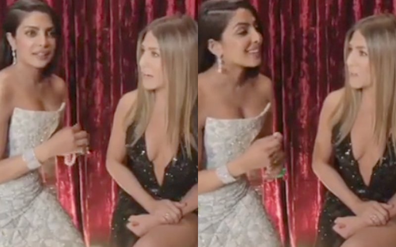 Priyanka Chopra & Jennifer Aniston's Hilarious Oscar Backstage Banter
