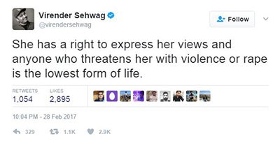 virender sehwag on the right to expression
