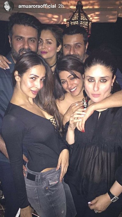 malaika kareena amrita spotted at the party