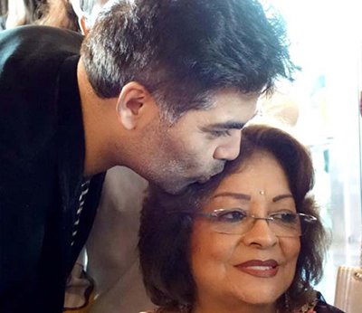 karan johar with his mother