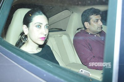 karisma kapoor and sandeep toshniwal at aarbaaz khans party