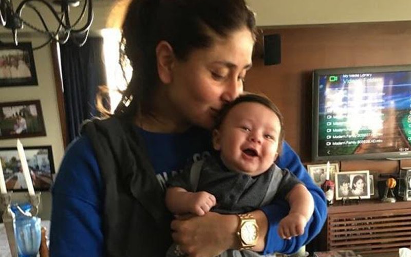 Look How Baby Taimur Is Clinging To His Mommy Kareena Kapoor