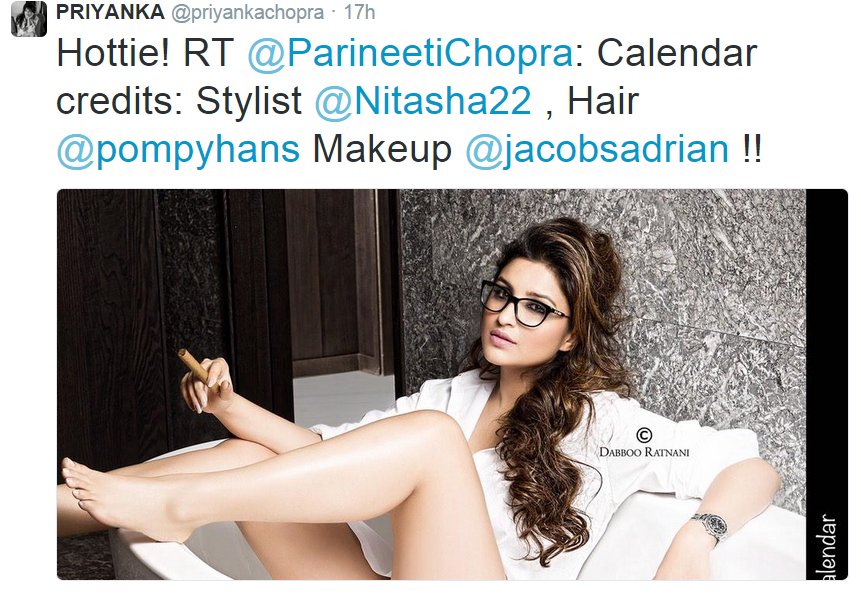 priyanka s tweeton parineeti s calendar shoot