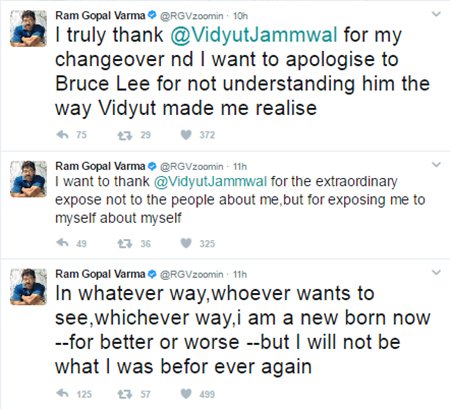 ram gopal verma drunk tweeting about bollywood actors vidyut and tiger