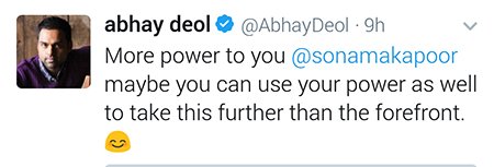 abhay deols reply to sonam kapoor for bringing esha deols ad campaign in the forefront