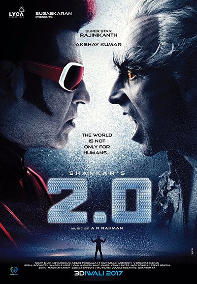robot second part poster featuring akshay and rajnikanth
