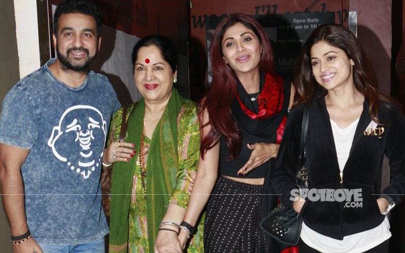 Shilpa Shetty And Family Snapped Post Movie Outing