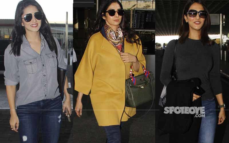 AIRPORT SPOTTING: Sunny Leone, Sridevi, Vaani Kapoor Keep It Stylish!