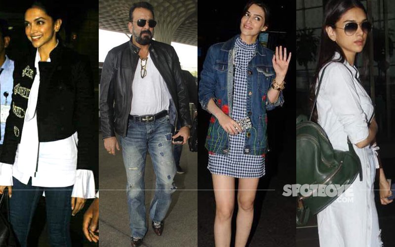 Deepika Padukone, Kriti Sanon, Sanjay Dutt & Aditi Rao Hydari Spotted At The Airport