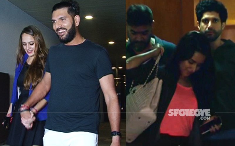 SPOTTED: Yuvraj Heads Out With Fiance Hazel, Farhan Bids Goodbye To 'Good Friend' Shraddha