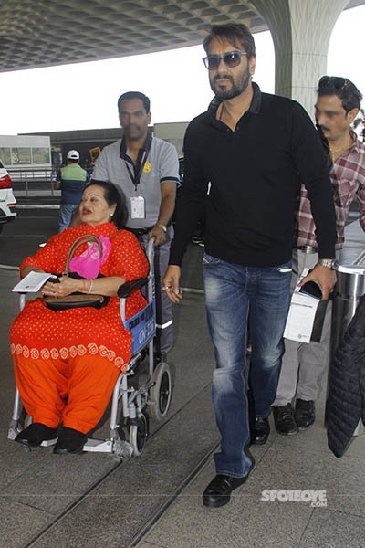 ajay devgn snapped at the mumbai airport on his way to a family vacation