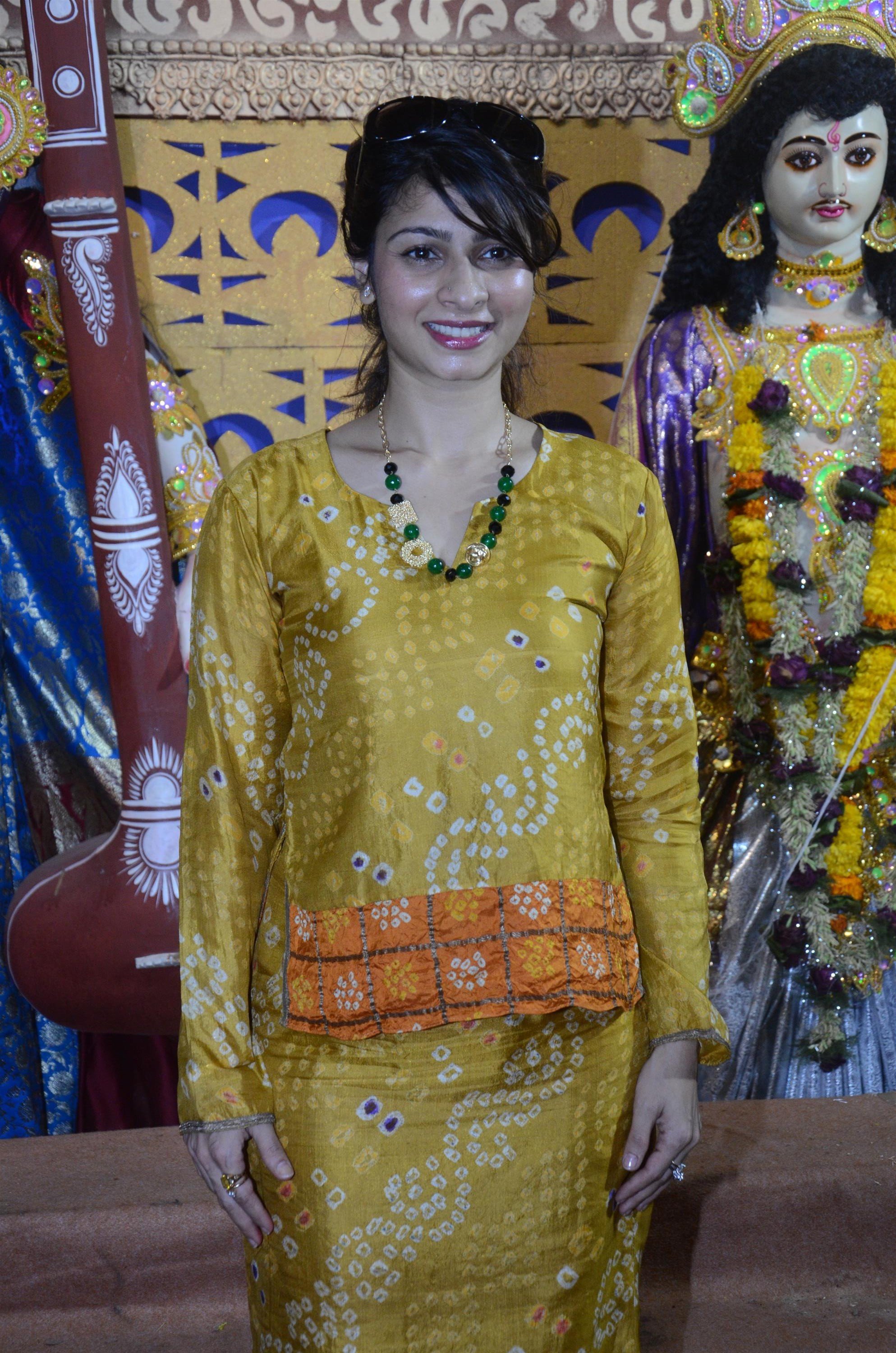 tanisha mukherji at a durgapooja pandal