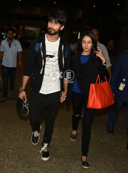 shahid and mira snapped at the airport