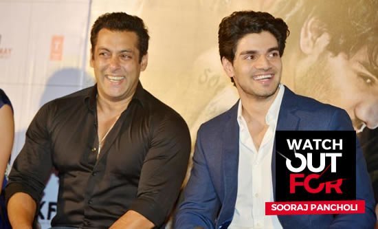 sooraj pancholi with mentor salman khan